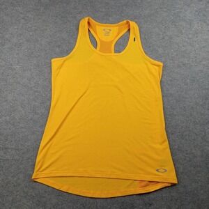 Oakley Tank Top Womens Medium Yellow Racerback Athletic Running Shirt Workout